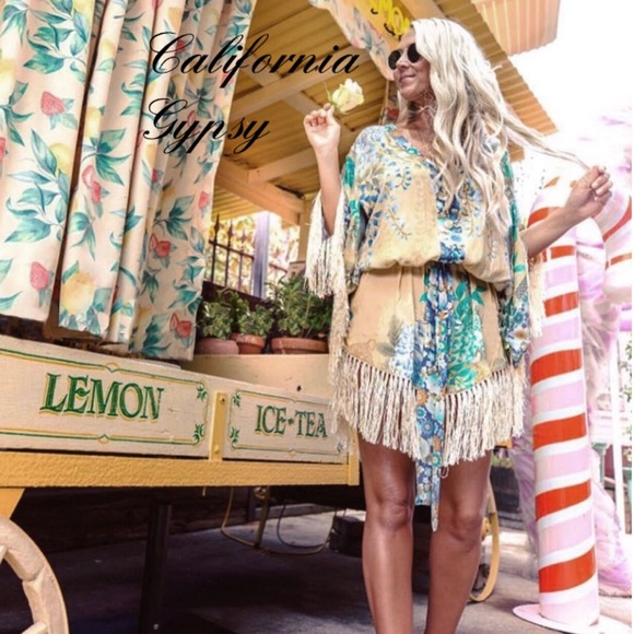 Gypsy bohemian festival boho fringe dress - Picture 6 of 8